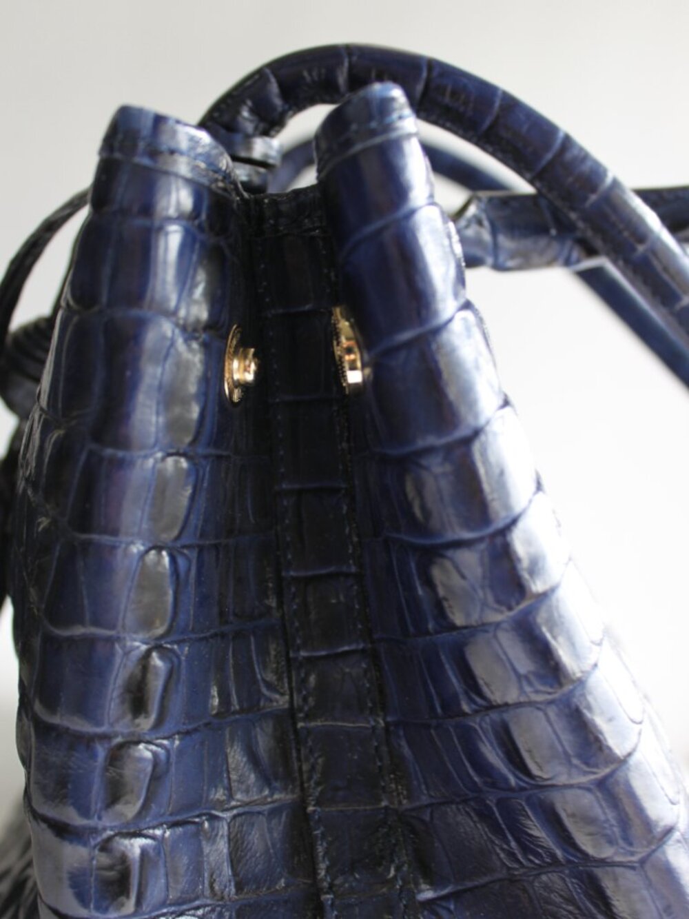 Brahmin Noelle Ink Melbourne Croc Leather Bag - NWOT - Luxury Navy - Picture 4 of 10